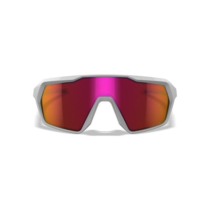 Wiley X Citadel Ballistic Sunglasses - Polished White Frame - CAPTIVATE Red Mirror Lenses