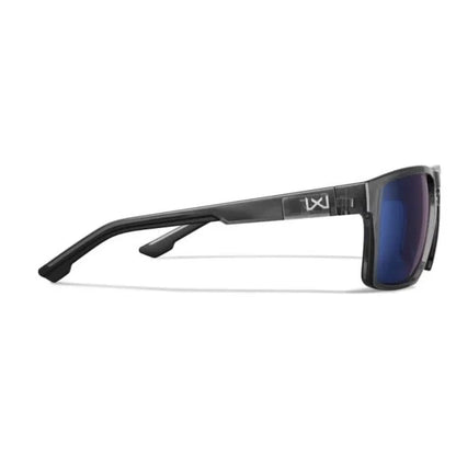 Wiley X FOUNDER - Gloss Crystal Grey Frame - CAPTIVATE Polarized Blue Mirror Lens