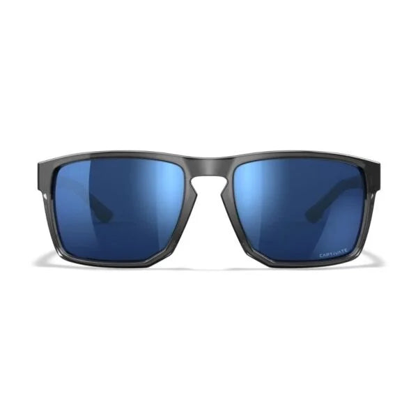 Wiley X FOUNDER - Gloss Crystal Grey Frame - CAPTIVATE Polarized Blue Mirror Lens