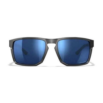 Wiley X FOUNDER - Gloss Crystal Grey Frame - CAPTIVATE Polarized Blue Mirror Lens
