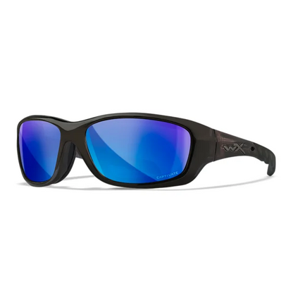 Wiley X GRAVITY - Black Crystal Frame - CAPTIVATE Polarized Blue Mirror Lens