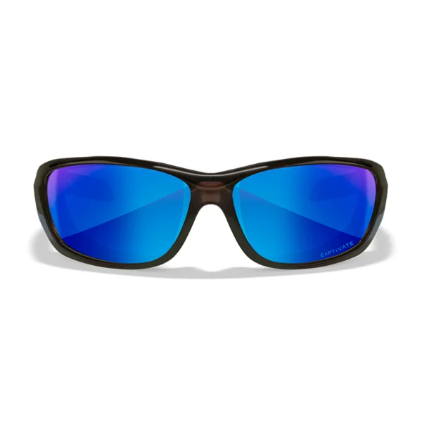 Wiley X GRAVITY - Black Crystal Frame - CAPTIVATE Polarized Blue Mirror Lens