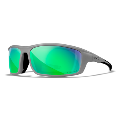 Wiley X GRID - Matte Cool Grey Frame - CAPTIVATE Polarized Green Mirror Lens