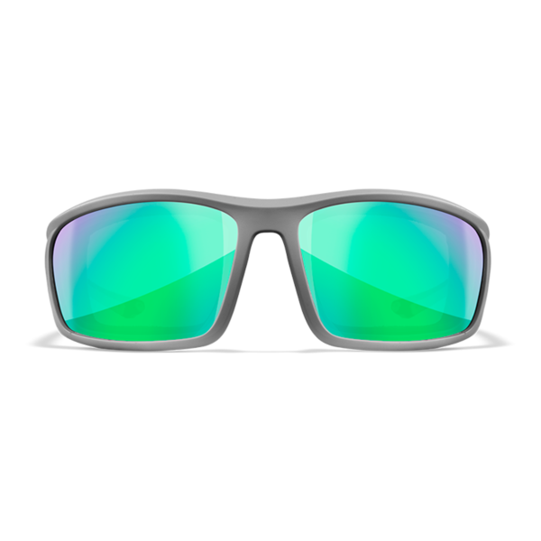 Wiley X GRID - Matte Cool Grey Frame - CAPTIVATE Polarized Green Mirror Lens
