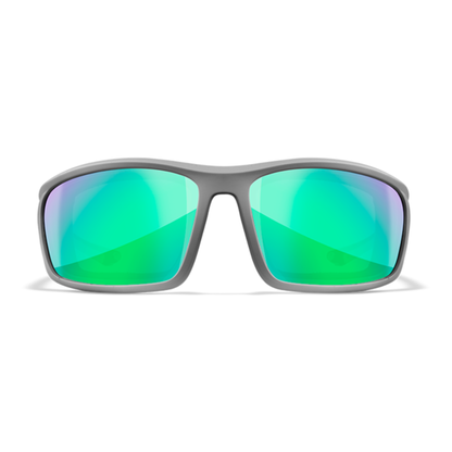 Wiley X GRID - Matte Cool Grey Frame - CAPTIVATE Polarized Green Mirror Lens