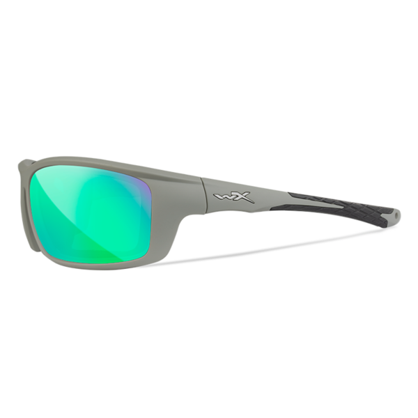 Wiley X GRID - Matte Cool Grey Frame - CAPTIVATE Polarized Green Mirror Lens