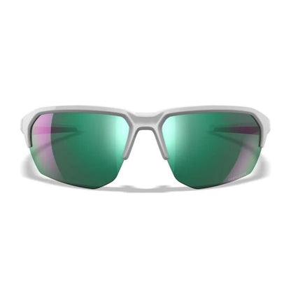 Wiley X JAKL - White Frame - CAPTIVATE Polarised Green Mirror Lenses