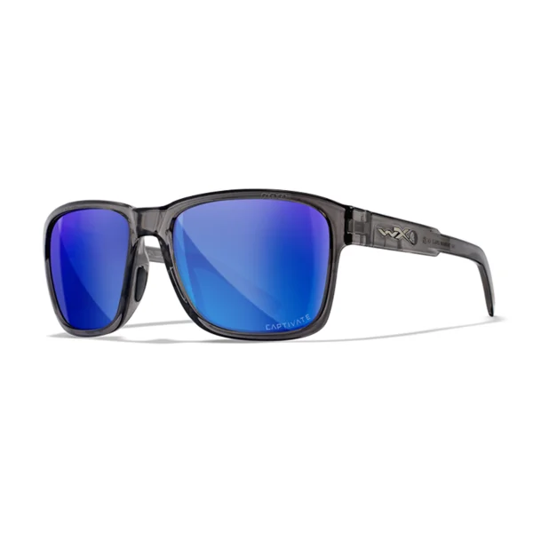 Wiley X TREK - Gloss Crystal Dark Grey Frame - CAPTIVATE Polarised Blue Mirror Lenses