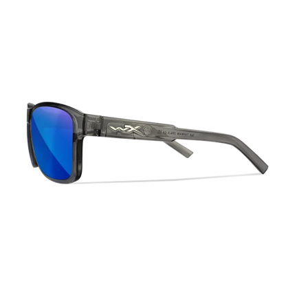 Wiley X TREK - Gloss Crystal Dark Grey Frame - CAPTIVATE Polarised Blue Mirror Lenses