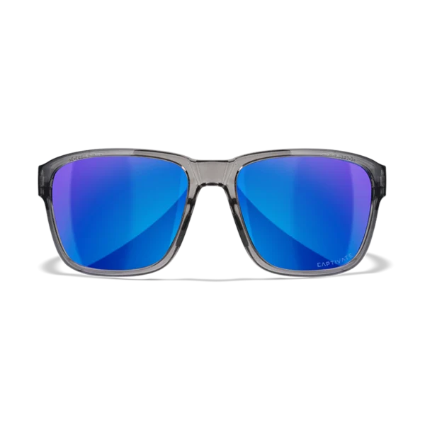 Wiley X TREK - Gloss Crystal Dark Grey Frame - CAPTIVATE Polarised Blue Mirror Lenses