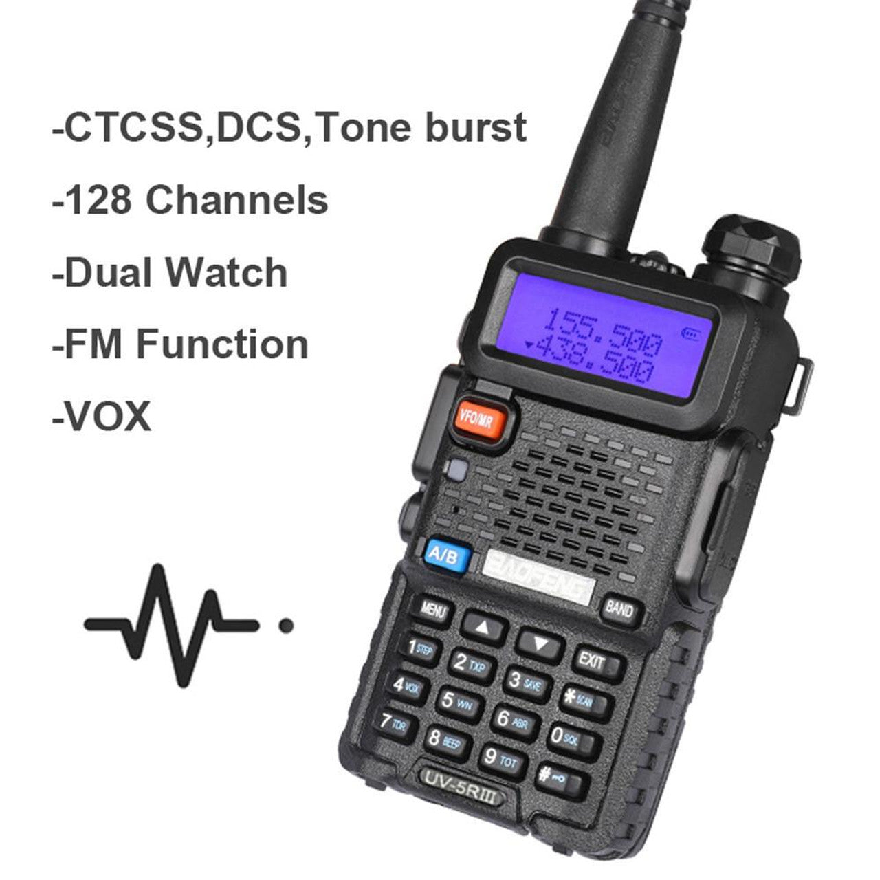 Baofeng UV-5R III Tri-Band Walkie Talkie Two Way Radio