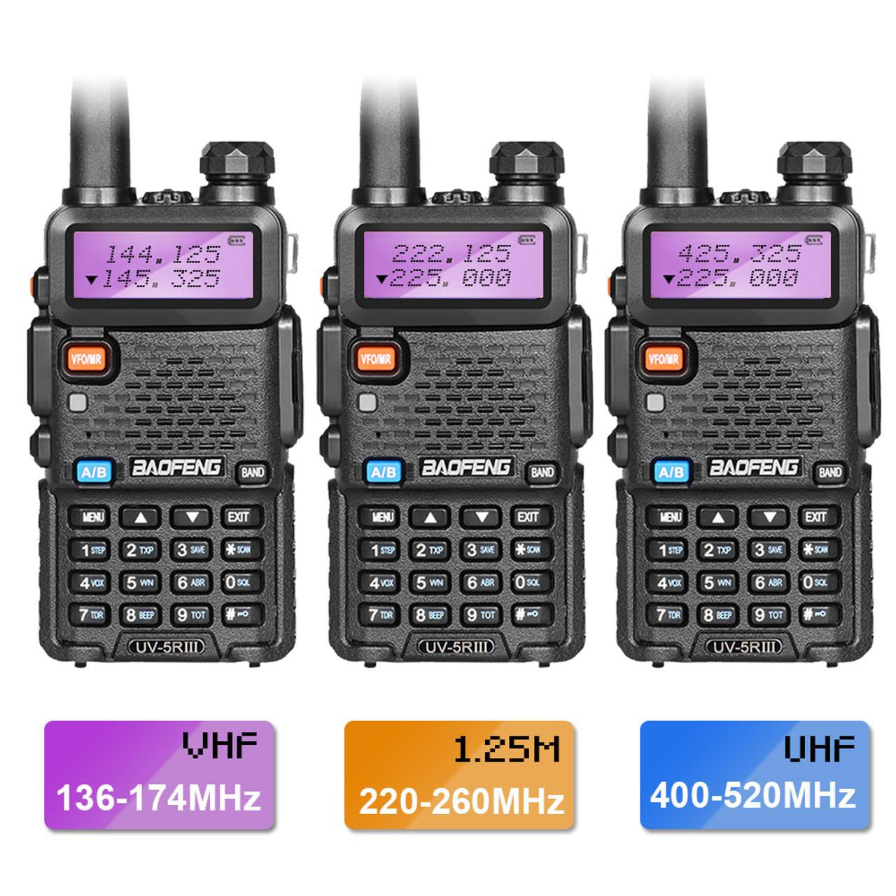 Baofeng UV-5R III Tri-Band Walkie Talkie Two Way Radio