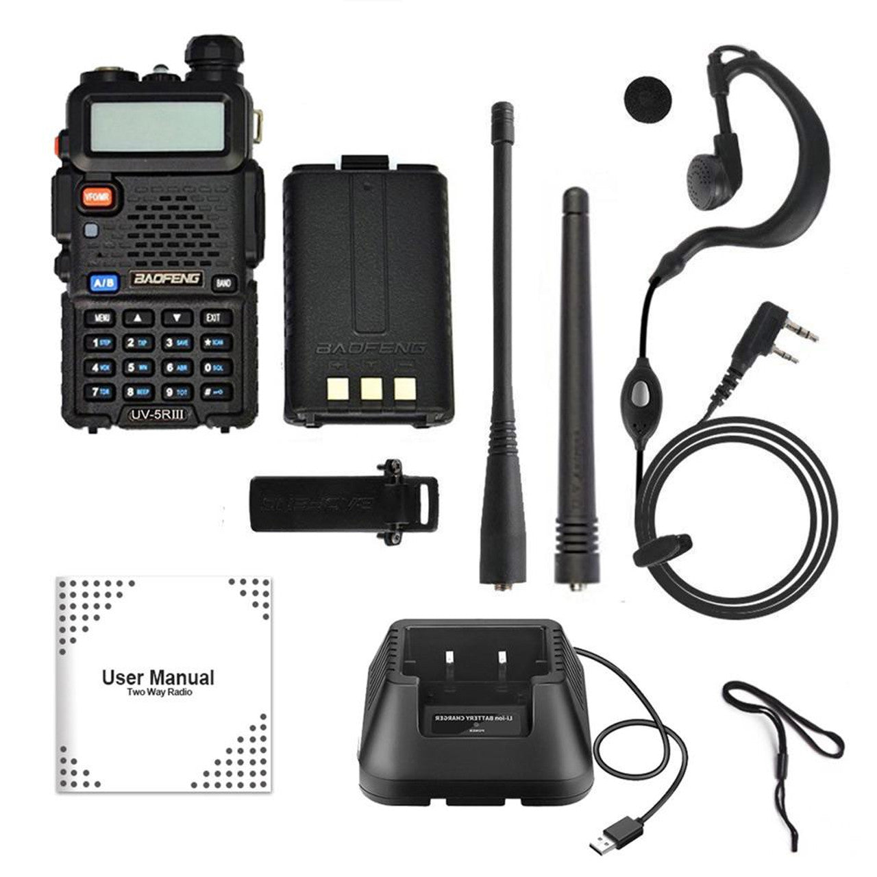 Baofeng UV-5R III Tri-Band Walkie Talkie Two Way Radio