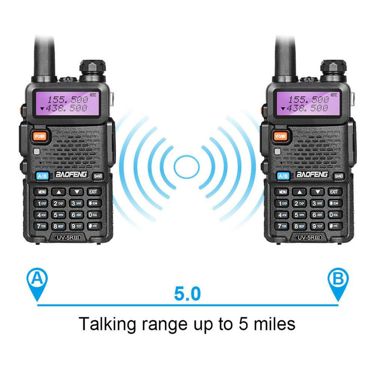 Baofeng UV-5R III Tri-Band Walkie Talkie Two Way Radio