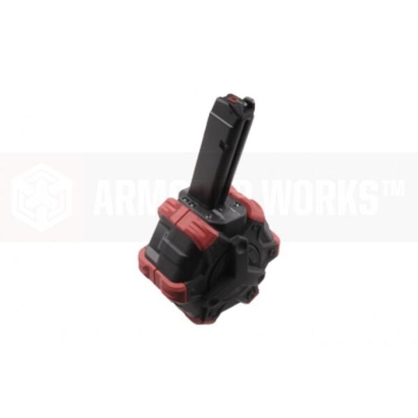 Armorer Works Custom Adaptive Drum Magazine - Red - fits G / EU / GLOCK Series and VX Series