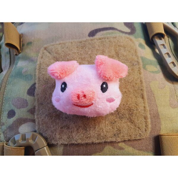 Smiling Pig Plush Patch (Velcro Backed)