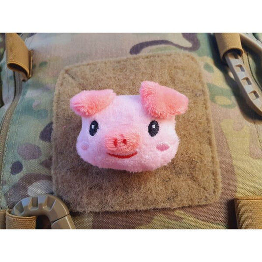 Smiling Pig Plush Patch (Velcro Backed)
