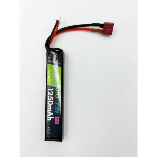 Rebel Battery - 1250mAh Lipo 7.4V 20C Stick - Deans