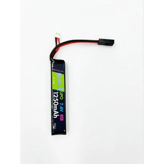 Rebel Battery - 1250mAh Lipo 7.4V 20C Stick - Mini Tamiya