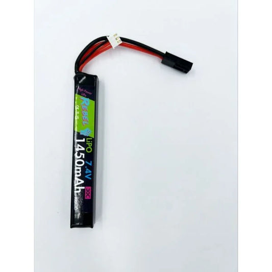 Rebel Battery - 1450mAh Lipo 7.4V 30C Stick - Mini Tamiya