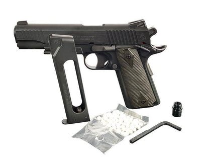Cybergun Colt 1911 (Rail) Co2 Pistol (Black - Fixed Metal Slide)