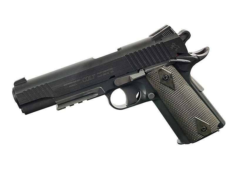 Cybergun Colt 1911 (Rail) Co2 Pistol (Black - Fixed Metal Slide)