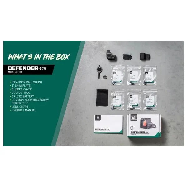 Vortex Defender-CCW 3 MOA Red Dot